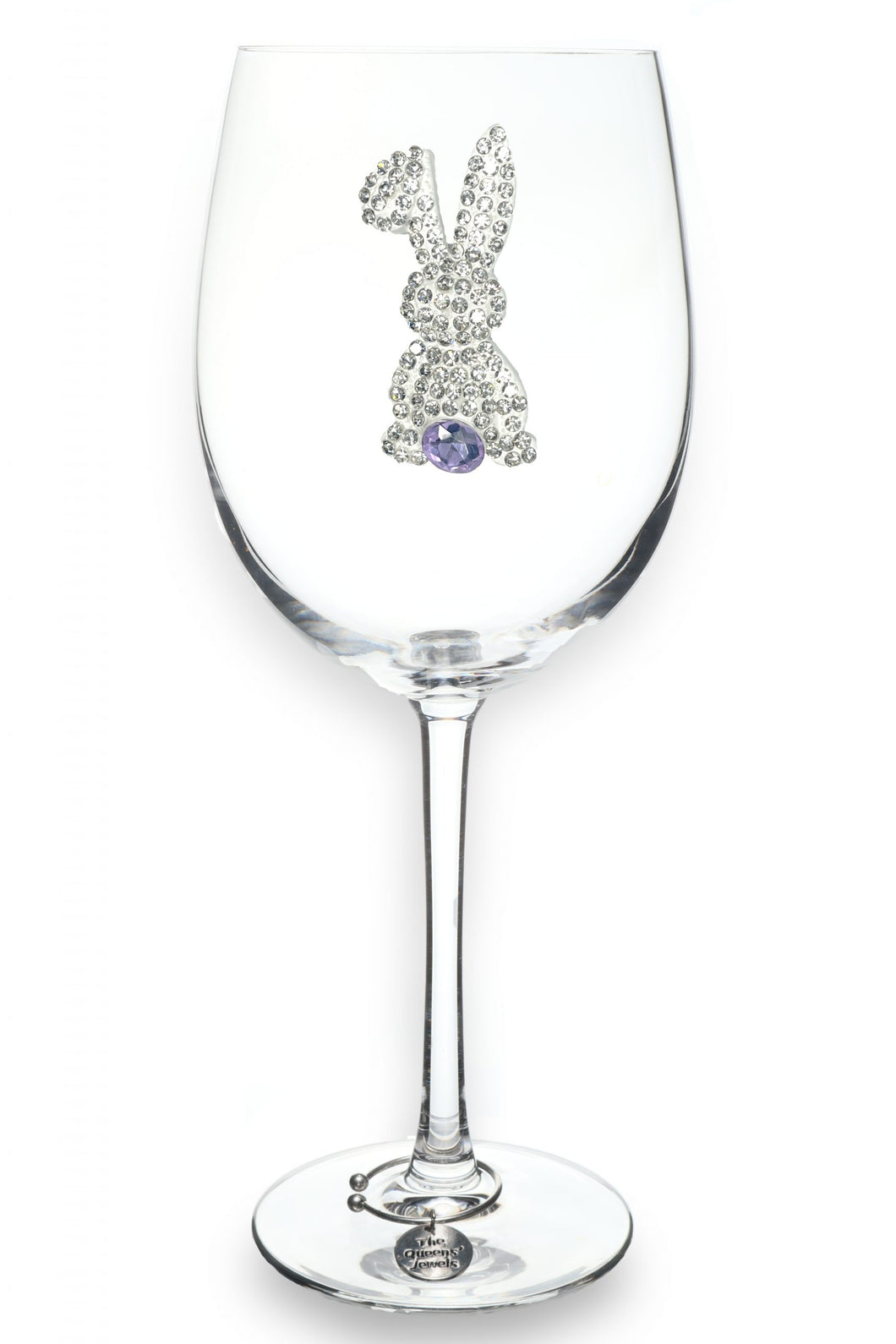 Bunny Purple Tail Jeweled Stemmed Glass