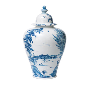 Juliska Country Estate Tall Lidded Ginger Jar Estate Grounds - Delft Blue