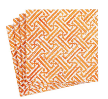 Load image into Gallery viewer, Caspari Fretwork Orange Cocktail Napkins - 20 Per Package
