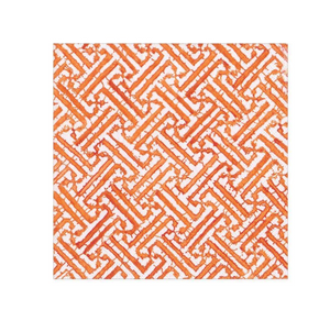 Caspari Fretwork Orange Cocktail Napkins - 20 Per Package