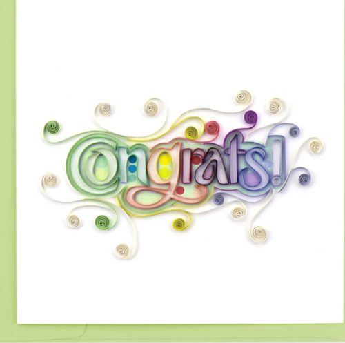 Congrats Multicolored Quilling Card