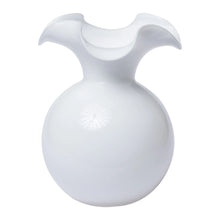 Load image into Gallery viewer, Vietri White Hibiscus Glass Medium Fluted Vase
