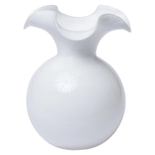 Load image into Gallery viewer, Vietri White Hibiscus Glass Large Fluted Vase
