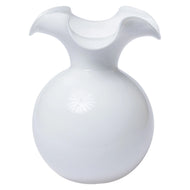 Vietri Hibiscus White Glass Large Fluted Vase