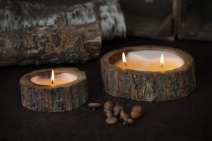 Irregular Tree Bark Candle Rain Barrel - Small