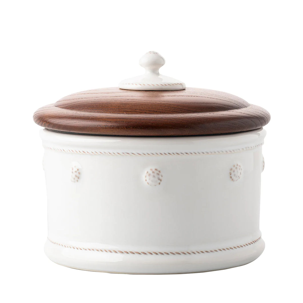 Berry & Thread Dog Treat Canister - Whitewash