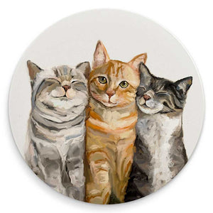 Feline Friends Cat Bunch Single Coaster - Set of 4