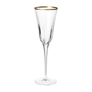 Vietri Optical Champagne Glass - Gold Rim - FINAL SALE