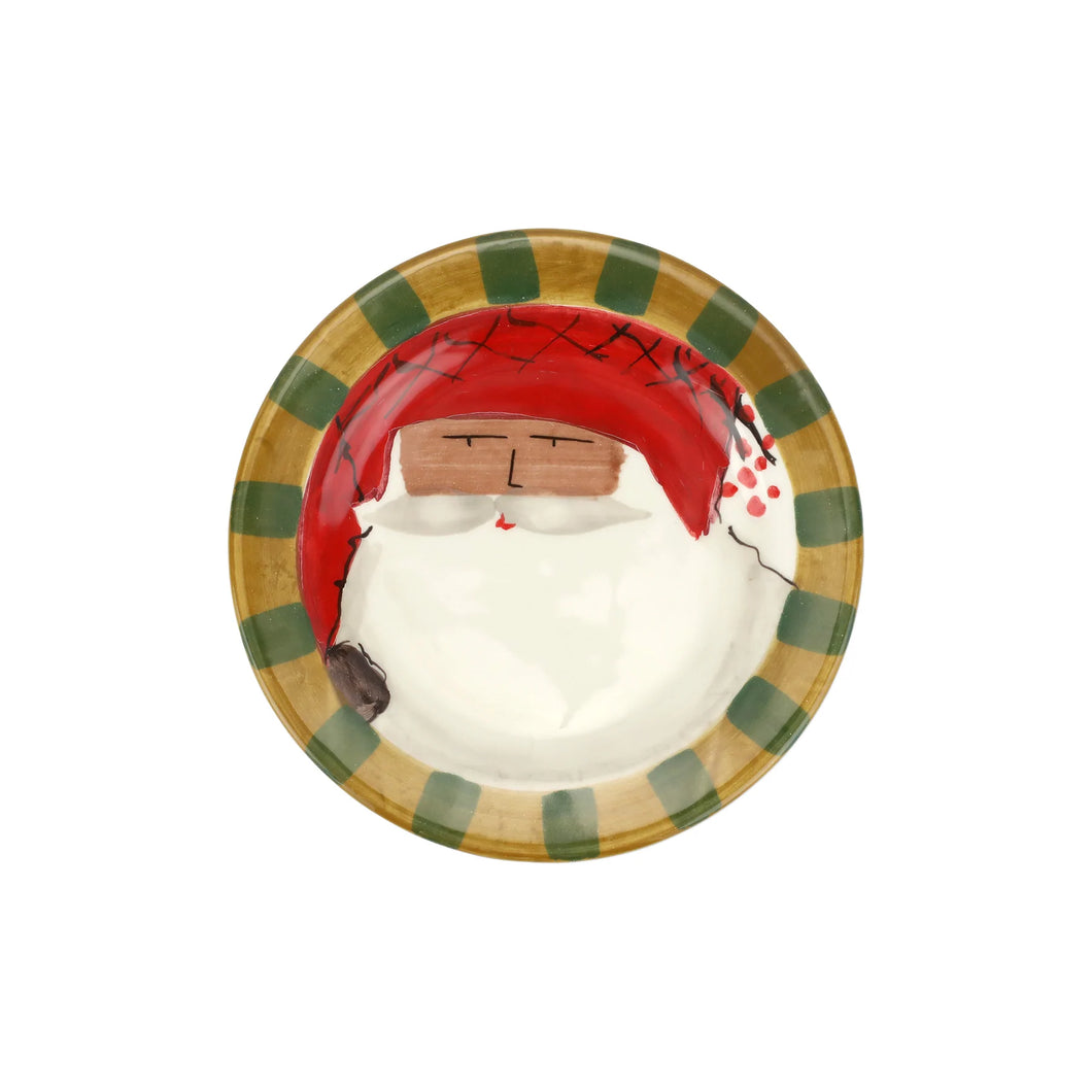 Vietri Old St. Nick Multicultural Round Salad Plate - Red Hat