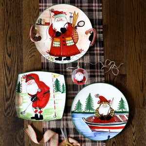 Vietri Old St. Nick Round Platter - Fishing