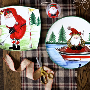 Vietri Old St. Nick Round Platter - Fishing