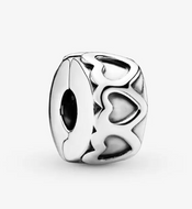 PANDORA Band of Hearts Clip Charm - Silver