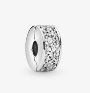 PANDORA Clear Pavé Clip Charm - Silver