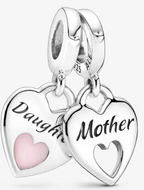 PANDORA Mother & Daughter Double Heart Split Dangle Charm