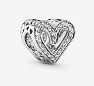 PANDORA Sparkling Freehand Heart Charm - Sterling Silver