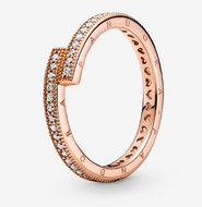 PANDORA Sparkling Overlapping Ring - Rose Gold - FINAL SALE