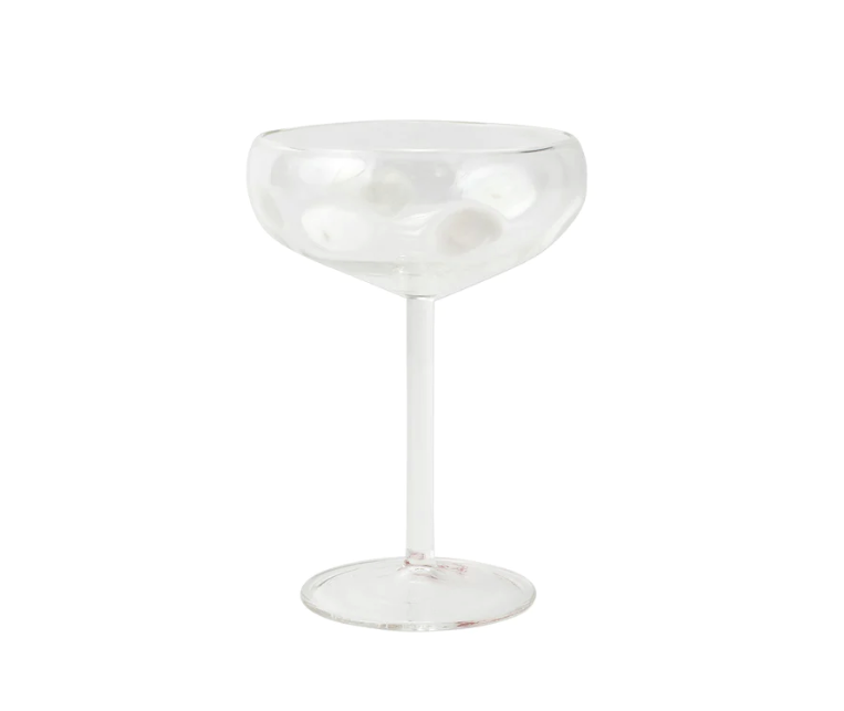 Vietri Drop White Coupe Champagne Glass