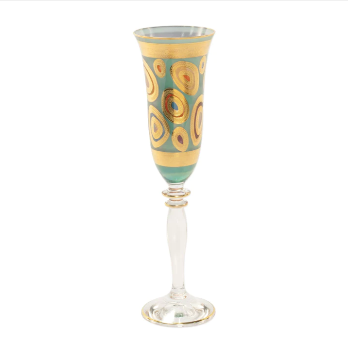 Vietri Regalia Champagne Glass - Aqua