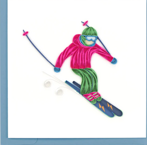 Skier Quilling Card