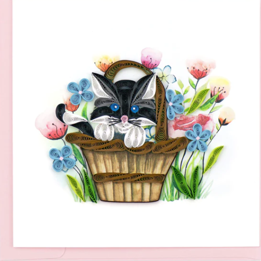 Black Kitten Quilling Card