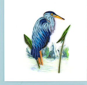 Blue Heron Quilling Card