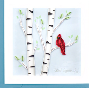 Cardinal Sympathy Quilling Card