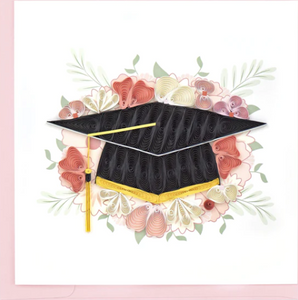 Floral Mortarboard Graduation Quilling Card