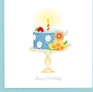Whimsical Birthday Cake Quilling Card