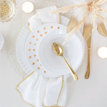 Load image into Gallery viewer, Cotone Linens Ivory Napkins with Gold Stitching - Set of 4

