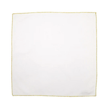 Load image into Gallery viewer, Cotone Linens Ivory Napkins with Gold Stitching - Set of 4
