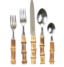 Load image into Gallery viewer, Classic Bamboo Flatware - 5pc Setting
