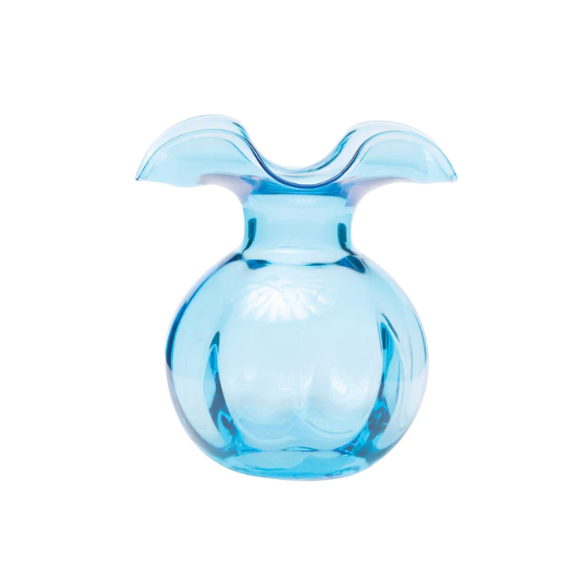 Vietri Aqua Hibiscus Glass Bud Vase