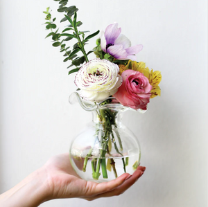 Vietri Clear Hibiscus Glass Bud Vase