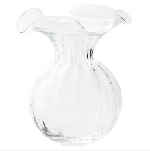 Load image into Gallery viewer, Clear Hibiscus Glass Large Fluted Vase
