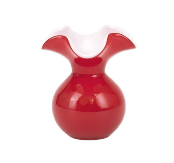Hibiscus Glass Red Bud Vase