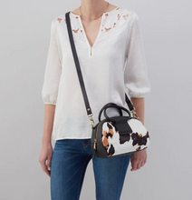 Load image into Gallery viewer, Sheila Small Mini Satchel - Cow Print Black And Brown
