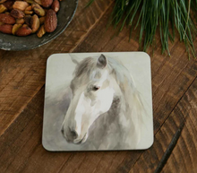 Load image into Gallery viewer, White Horse Square Coaster - Set of 4
