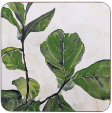 Load image into Gallery viewer, Fiddle Fig Square Coaster- Set of 4
