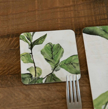 Load image into Gallery viewer, Fiddle Fig Square Coaster- Set of 4
