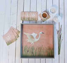 Load image into Gallery viewer, Egret Square Coaster - Set of 4
