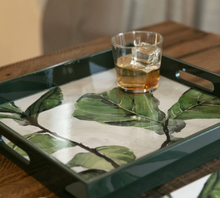 Load image into Gallery viewer, Fiddle Fig 15 Inch Square Lacquer Art Serving Tray
