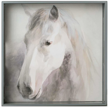 Load image into Gallery viewer, White Horse 15 Inch Square Lacquer Art Serving Tray
