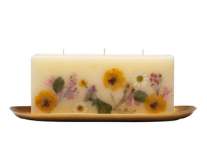 3 Wick Brick Botanical Candle - Lemon Blossom & Lychee