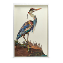 Load image into Gallery viewer, Heron / Crane Paper Collage Wall Art
