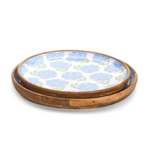 Load image into Gallery viewer, Hydrangea Mango Wood/Lacque Wood Round Tray
