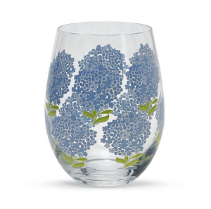 Hydrangea Stemless Wine Glass