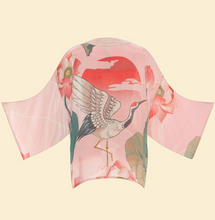 Load image into Gallery viewer, Crane at Sunrise Kimono Jacket - Petal
