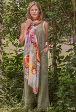Load image into Gallery viewer, Printed Springtime Wildflowers Scarf - Coconut
