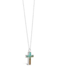 Load image into Gallery viewer, Cross Necklace - Turquoise Gradient - Anna Maria Island
