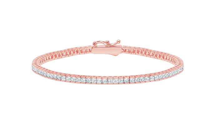 Classic Small Princess Tennis Bracelet Finished in 18kt Rose Gold